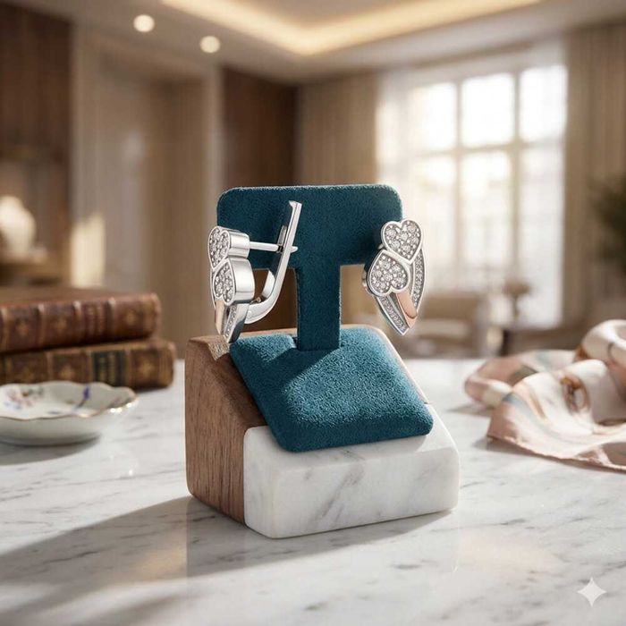 Серебряные серьги Сердечки