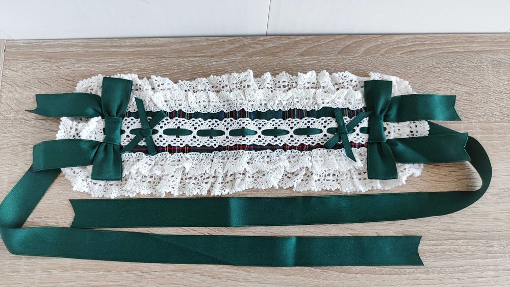 Хеддрес лоліта білий зелений чепець аксесуар для волосся аніме косплей