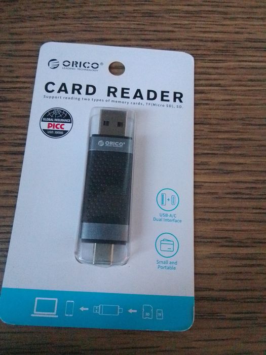 Адаптер Orico Кард-ридер TF+SD Dual Port USB2.0 black