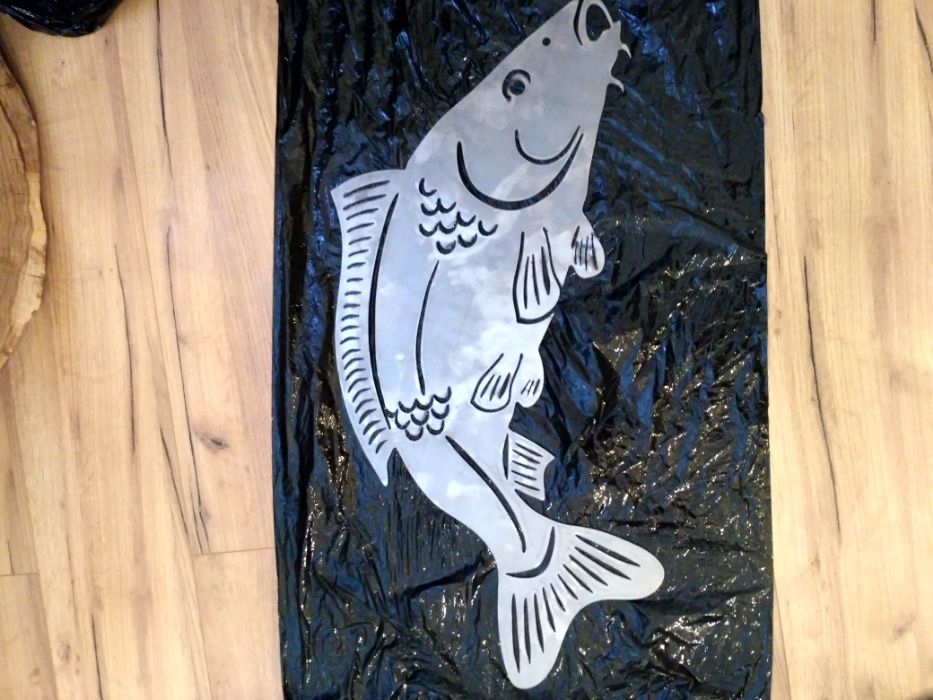 Ryba na szyld, logo karpia, pstrąg, szczupak, reklama firmy, baner