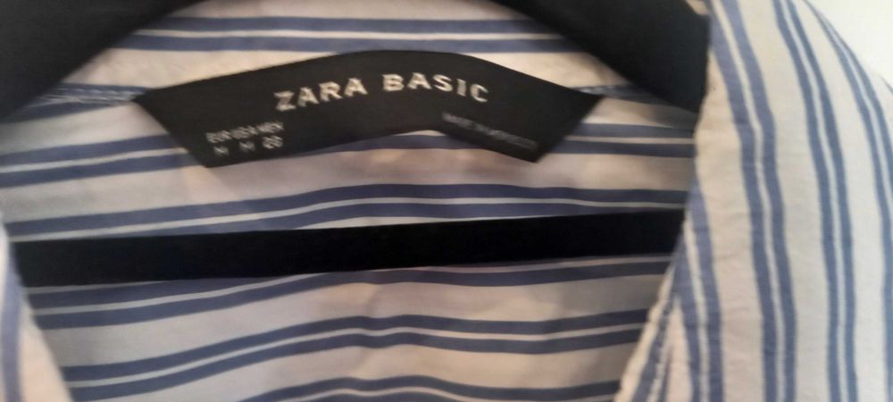 Camisa/blusa branca e azul claro, M - Zara