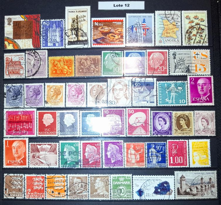 Vários Lotes - 50 Selos Mundiais (Lotes 9 - 16)