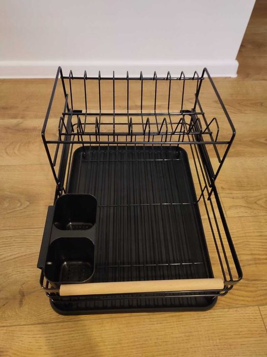 Duża Suszarka Dwupoziomowa Do Naczyń + Ociekacz Na Talerze Sztućce