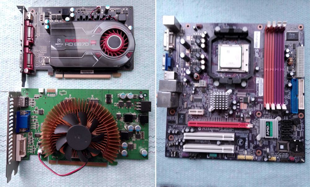 Запчасти ПК материнская плата DVD-RW мост SLI память DDR видеокарта бу