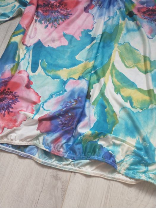 Bluzka quiosque xl 42 44 t-shirt lato kwiaty