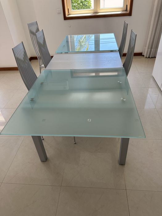 Mesa de vidro extensivel