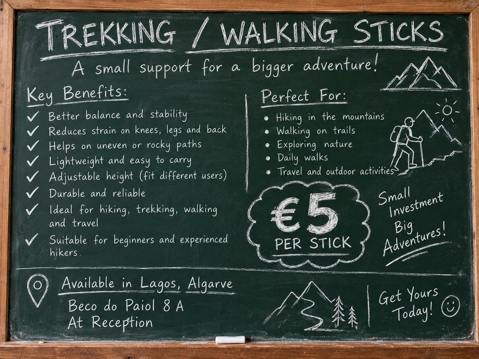 Bastões de Trekking / Caminhada – Fortes, Leves e Duráveis – €5 Cada!