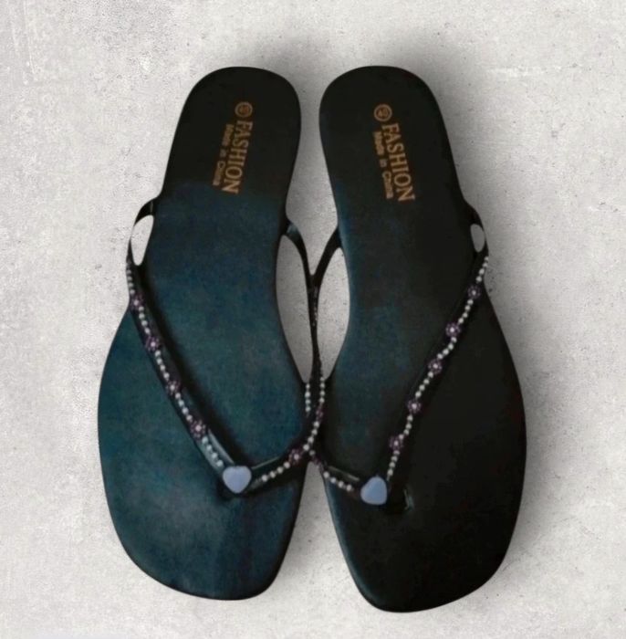 Black Slippers for Women, Size 40