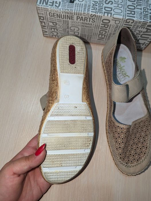 Rieker туфлі шкіряні устілка антистрес 26.5 см ширина 9 см взуті один