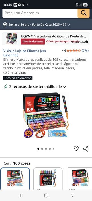 Canetas Acrílicas 168 cores