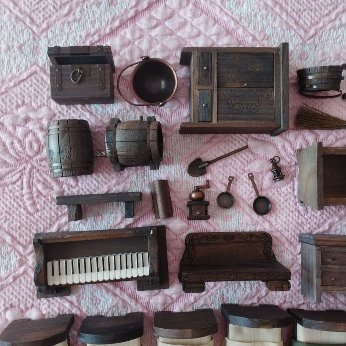 Brinquedos mobília casa de brincar branca de neve e os 7 anões