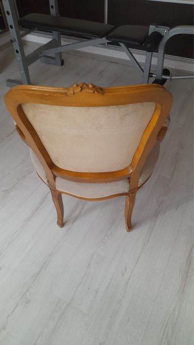 Fotel + podnóżek w stylu ludwikowskim