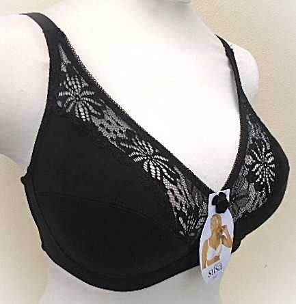 SUSA /  wygodny miękki bawełniany biustonosz 115E  czarny  bez fiszbin