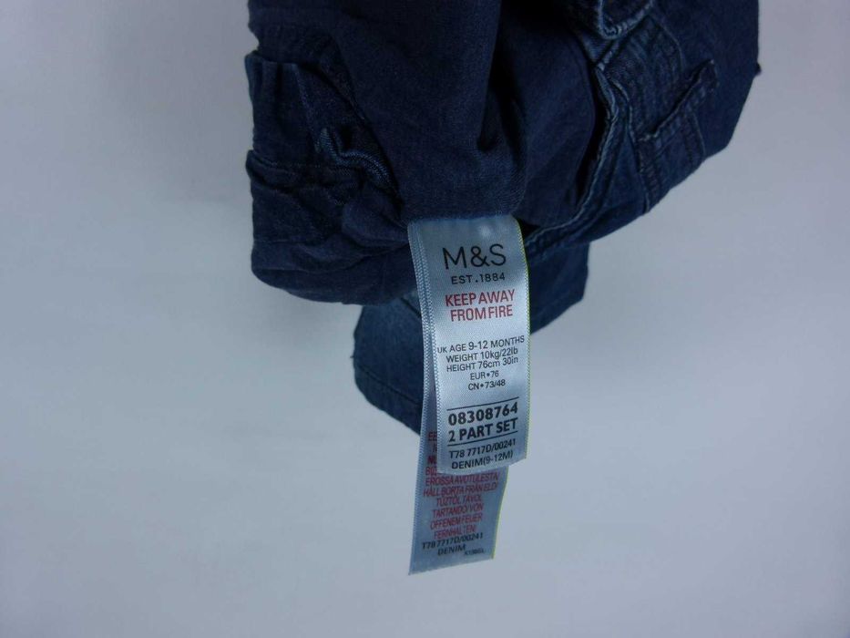 Marks Spencer spodnie dżins 9 - 12 msc / 76 cm