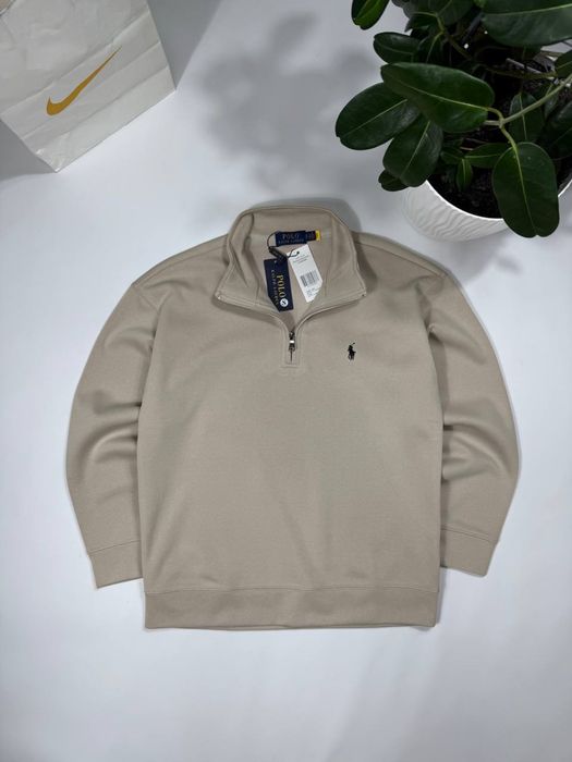 Зіп-худі Polo Ralph Lauren бежевий Чоловіча кофта 1/3 поло ральф лоурен
