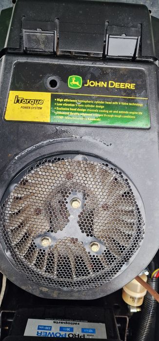 Traktorek kosiarka John deere x300r z koszem hydro kawasaki v2 pług