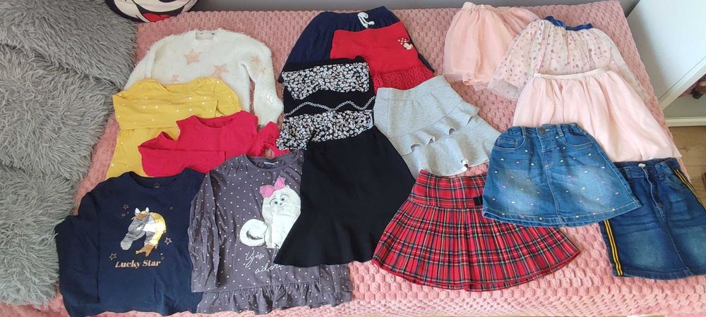 MEGA PAKA ponad 130 SZTUK Ubrania dla dziewczynki rozmiar 128 mega