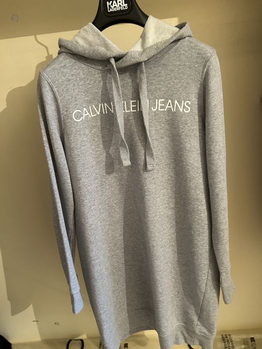 Серое платье худи CK Jeans