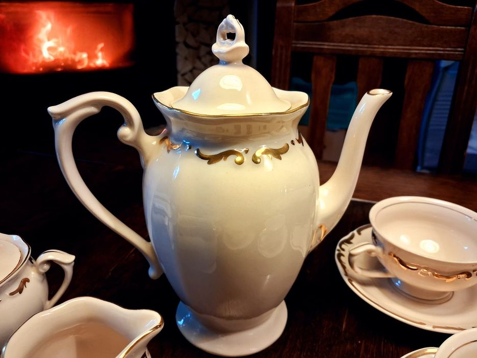 Unikat stan idealny ! serwis kawowy porcelana Tułowice 6 osób antyk !