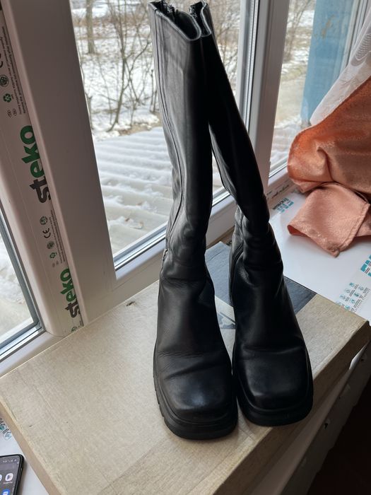 Сапоги кожаные женские