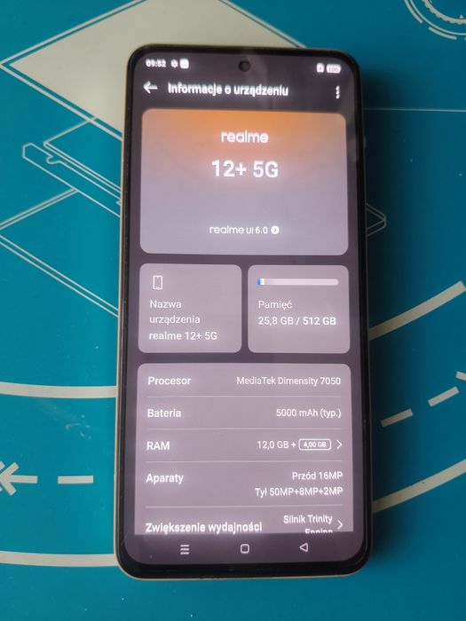 Realme 12+5G 12/512 +oryginalna ładowarka 80W