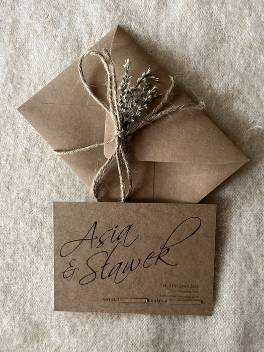 Zaproszenie na ślub wesele minimalistyczne boho