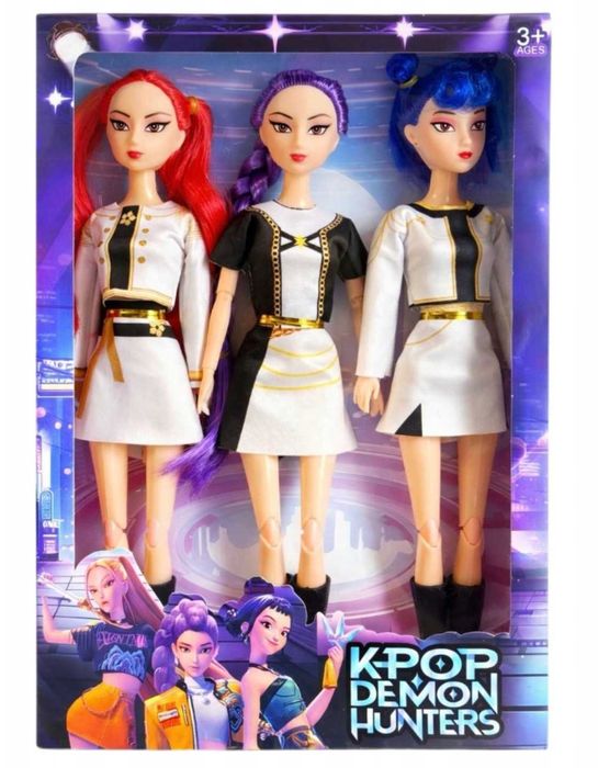 Lalki K-POP Demon Hunters Huntrix Rumi Mira Zoey 3-szt z muzyką