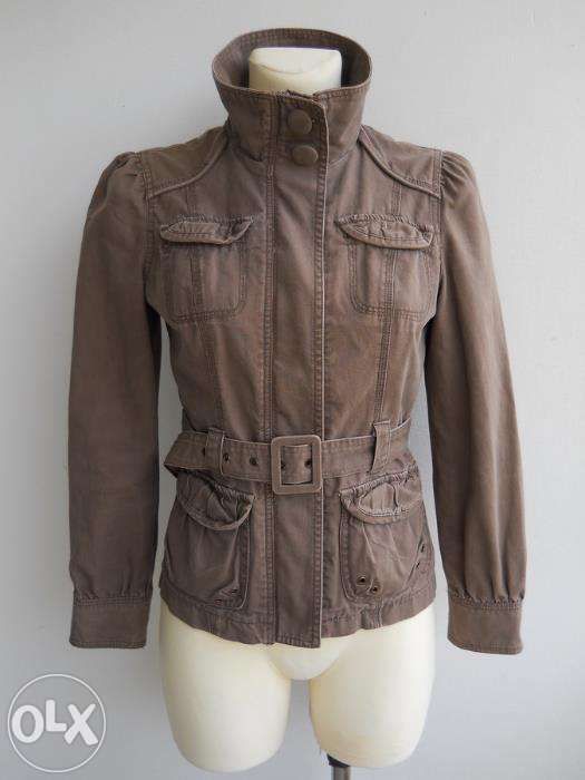 NEW LOOK jeansowa kurteczka STÓJKA ZIP pasek kieszonki KURTKA r.36/38