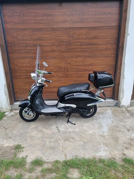 Skuter Retro 50 4t Chromy Czarny Połysk Szyba KUFER Dowóz Polecam!!!