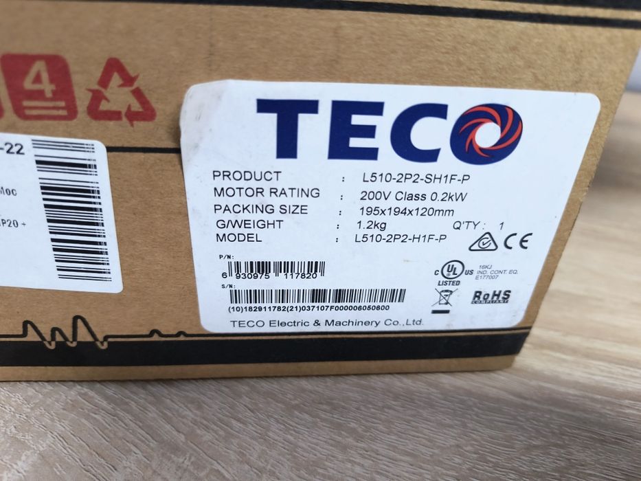 Falownik TECO 0,2kW L510-2P2-SH1F-P. Inwerter przemiennik częstotliwoś