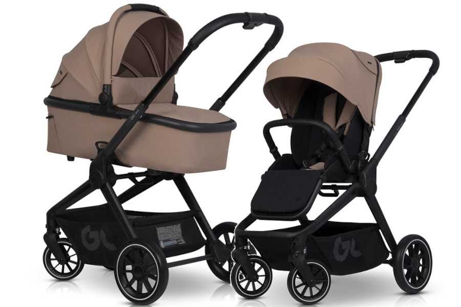 EasyGo Reva Golden Beige bardzo kompaktowy wózek 2w1