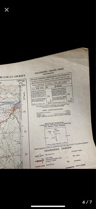 Mapa Monte Cassino 1944 oryginał !