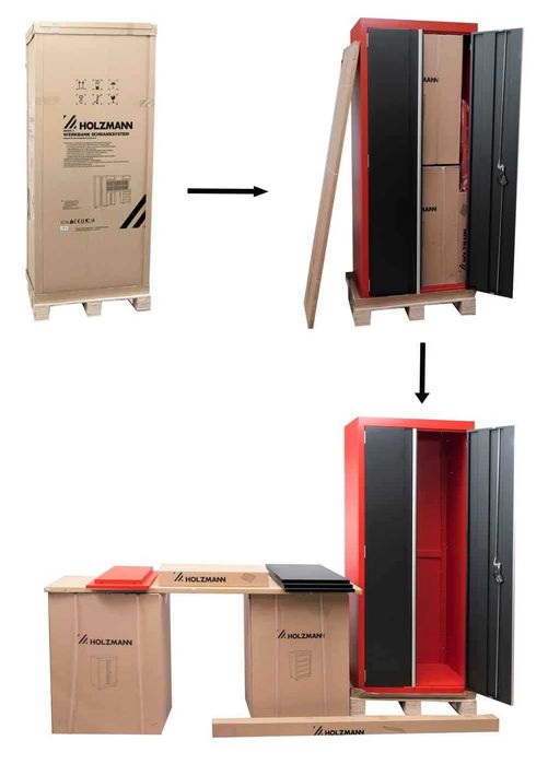 Armário Modular de Oficina 2592 x 458 x 1830mm HOLZMANN JL20