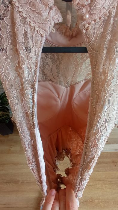 Sukienka elegancka/ślub/wesele beżowa M/L
