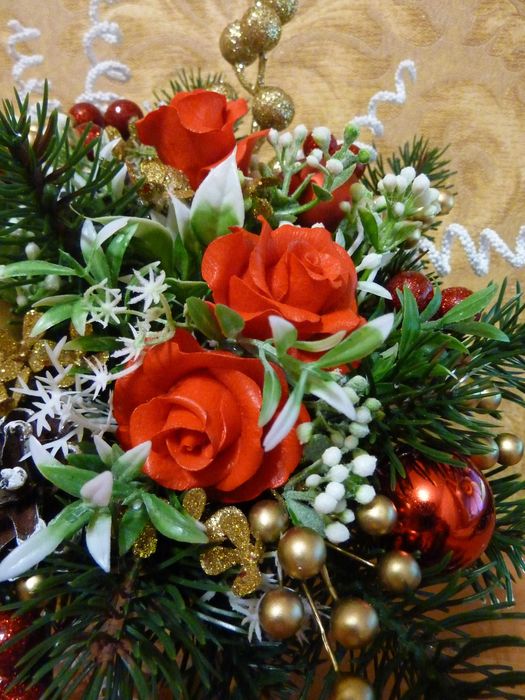 рождественская композиция со спиральками