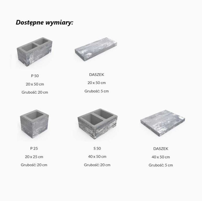 Pustaki Gładkie Royal Kost-Bet marago pustak ogrodzenie dostawa gratis