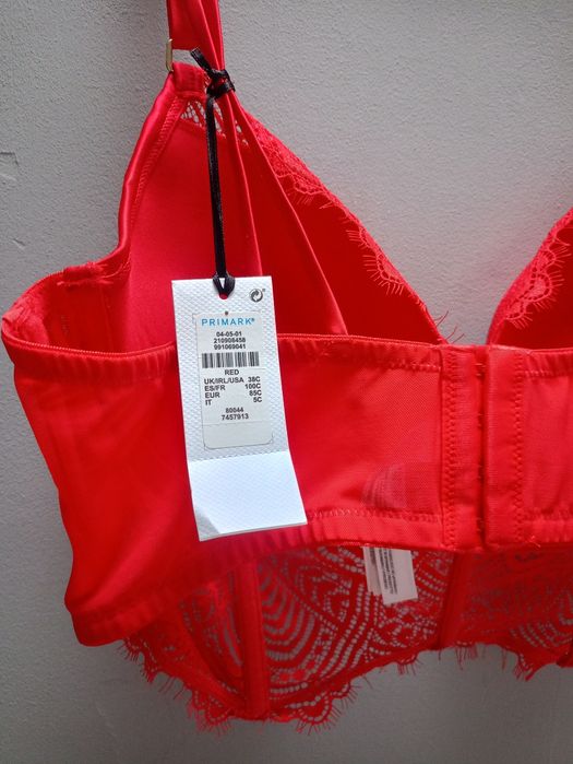 Czerwony gorsetowy biustonosz Primark roz  85C Nowy