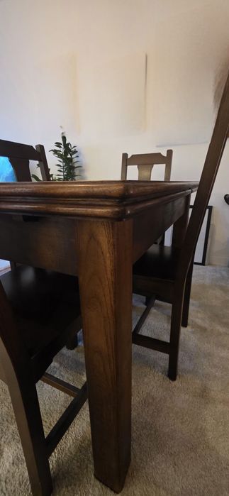 Conjunto Jantar Madeira Maciça - Mesa Extensível (2m) + 6 Cadeiras