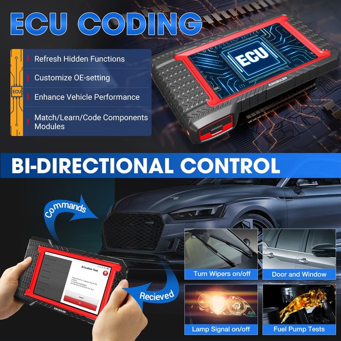 Tester Skaner Diagnostyczny OBD II Kodowanie ECU j.Poi  Kingbolen K7