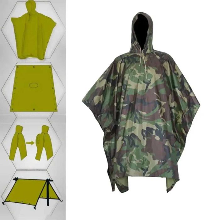 Плащ, Палатка, Дождевик, Пончо 3в1. Дощовик, намет, брезент тент Камуф
