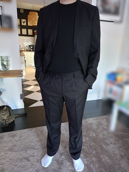 Garnitur czarny Vesari Vistula spodnie marynarka rozmiar L