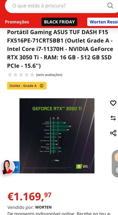 Portátil gaming Asus tuf dash f15