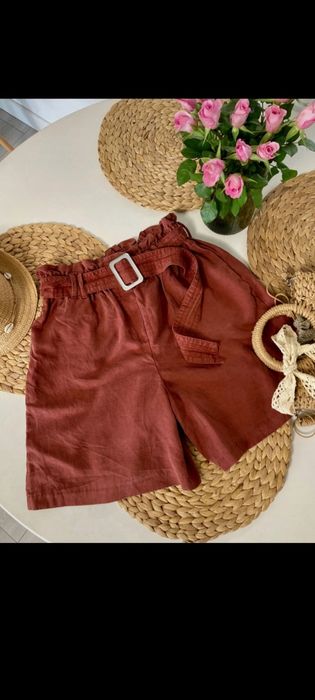 Szorty krótkie spodenki damskie z wysokim stanem Zara S/M
