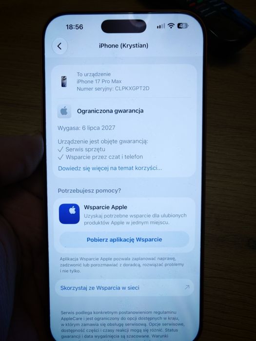 iPhone 17 Pro Max, gwarancja