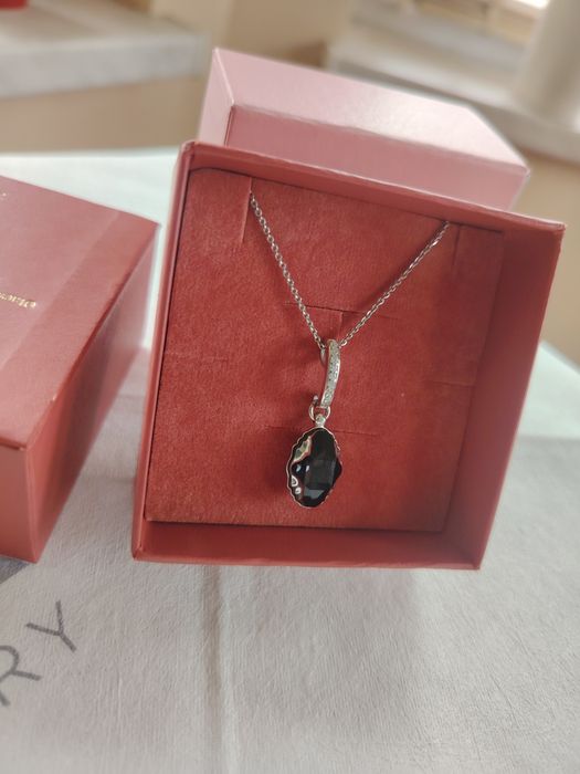 naszyjnik retro Delia Spark Silver Graphite Light Chrome