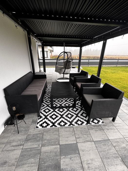 Zestaw wypoczynkowy tarasowy technorattan allibert 6 osobowy + stolik