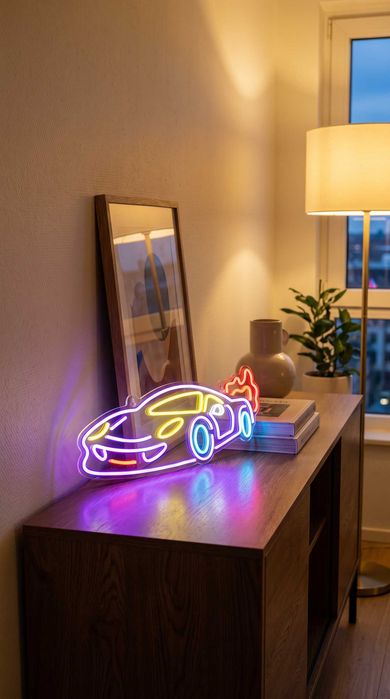 Duży neon LED Manta Samochód- 50 CM mocny akcent na ścianę