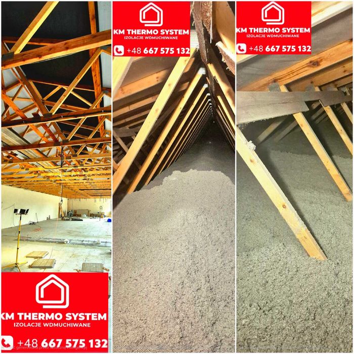 Docieplenia wdmuchiwane Ocieplenia poddaszy celuloza , wełna,  stropy