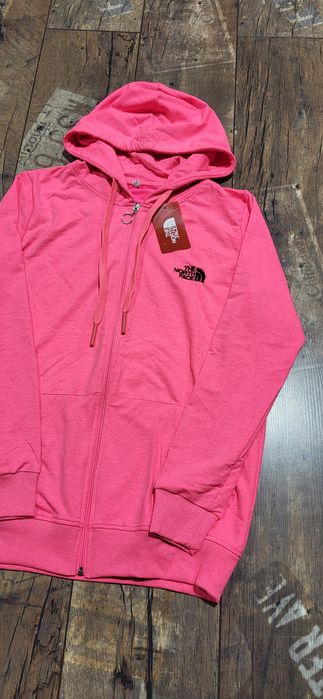 TNF śliczna bluza damska zasuwana kaptur neon róż bawełna M