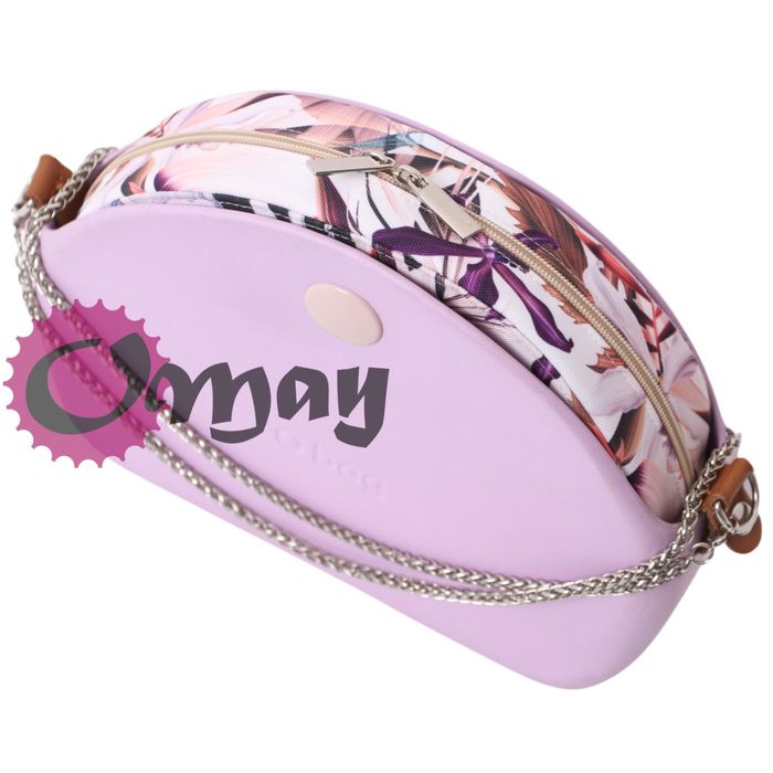 Beżowy organizer do OBAG MOON LIGHT kwiaty różowe 2 kieszenie OMAY